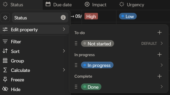 Status Property